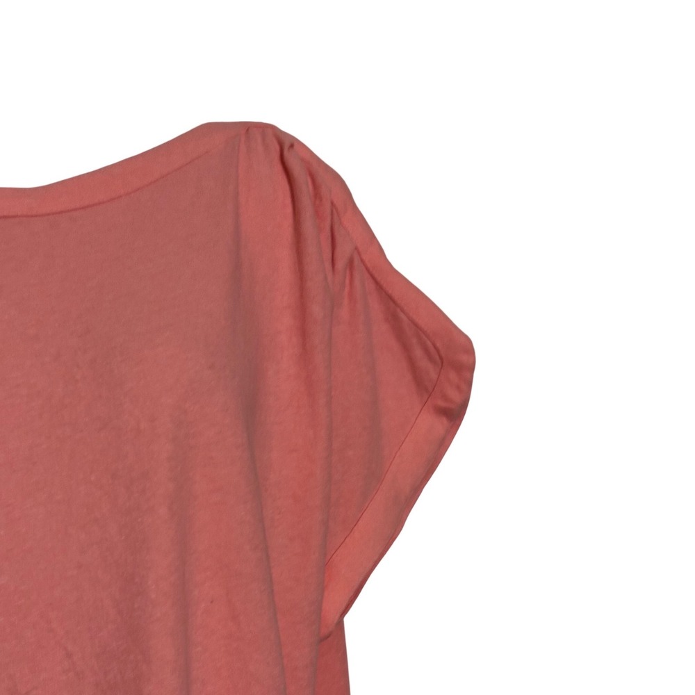 Wonderly Boat Neck Top Women XL Coral Blast Linen Cotton Blend Dolman Sleeve NEW - Picture 3 of 8